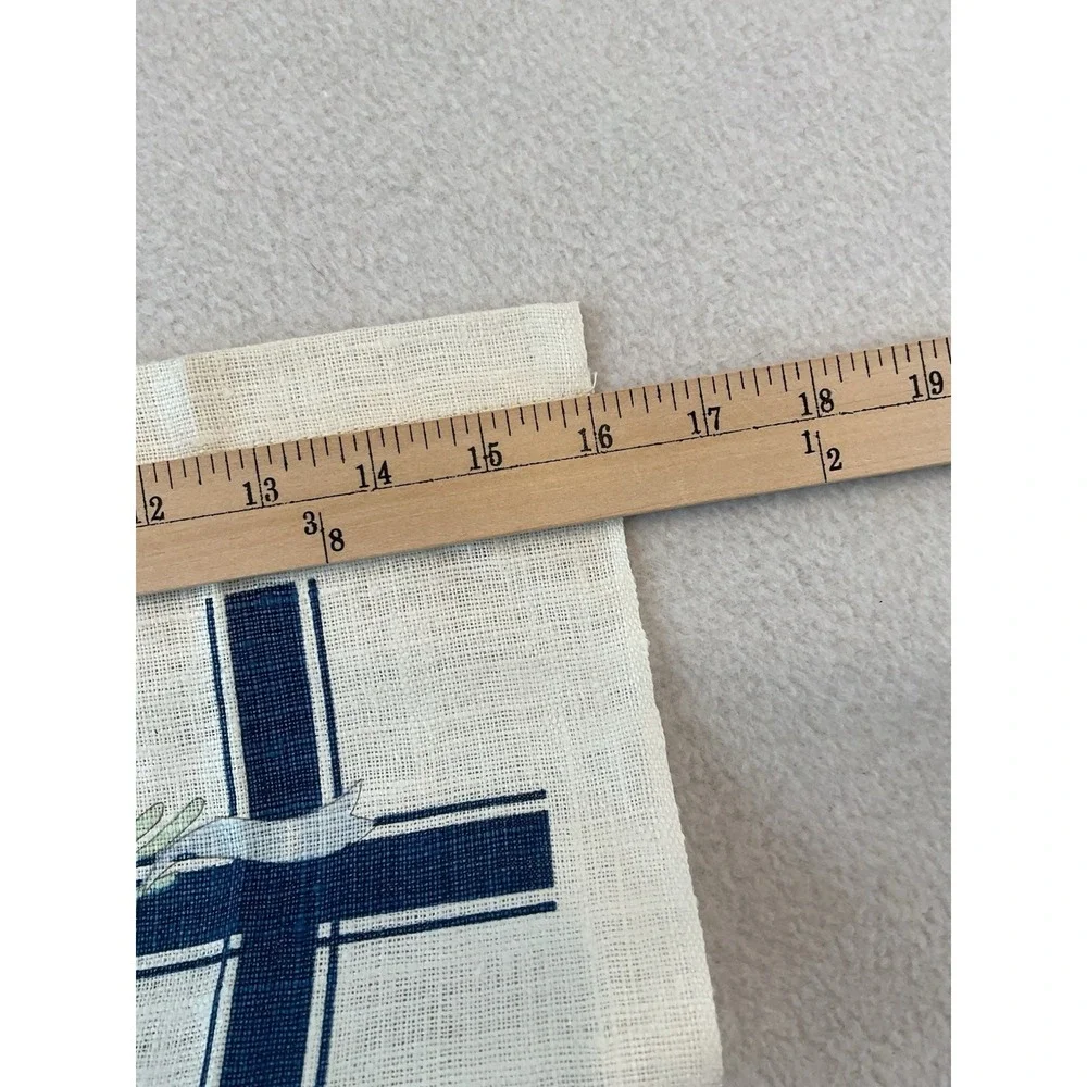 Stevens Linen Kitchen Towel Pink‎ Tulips Blue Bow Dots Vintage Made In USA New